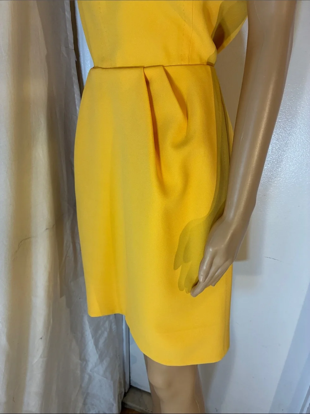 Stunning Like New Louis Vuitton Yellow Sleeveless Pleated Dress